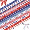 12 Rolls Patriotic Grosgrain Ribbon Set – 3/8" x 12 Yards Red White & Blue 4th of July Ribbon for Gift Wrapping, Labor Day, Memorial Day & DIY Patriotic Decorations